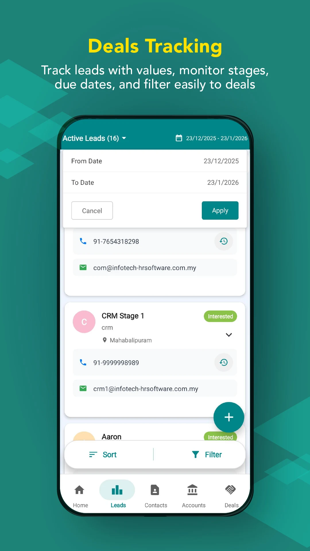 INFOTECH CRM screenshot